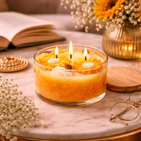 Golden Sunflower handmade floral candle by Candleroma additional view