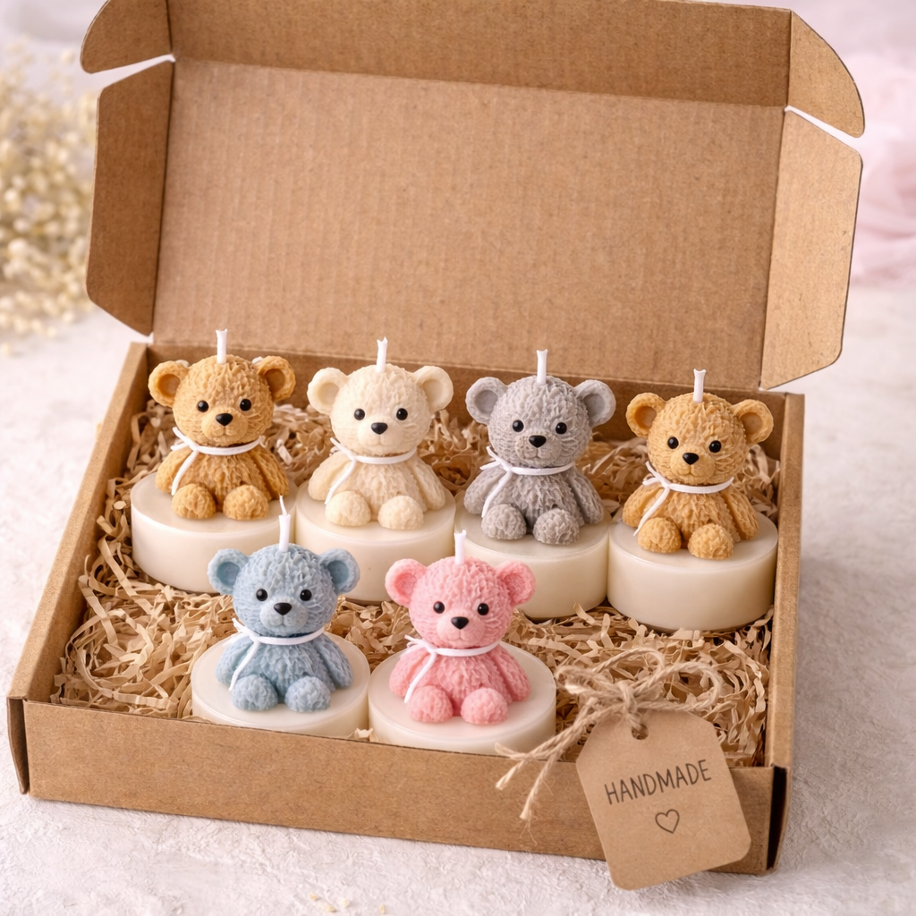 Candleroma Teddy Glow Tealight Candle for birthday décor and hampers