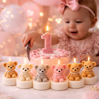 Teddy Glow handmade cute tealight candle by Candleroma additional view