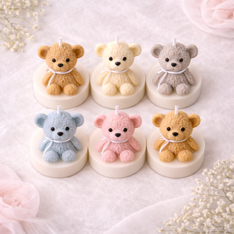 Teddy Glow Tealight Candle by Candleroma additional cute pastel candle image