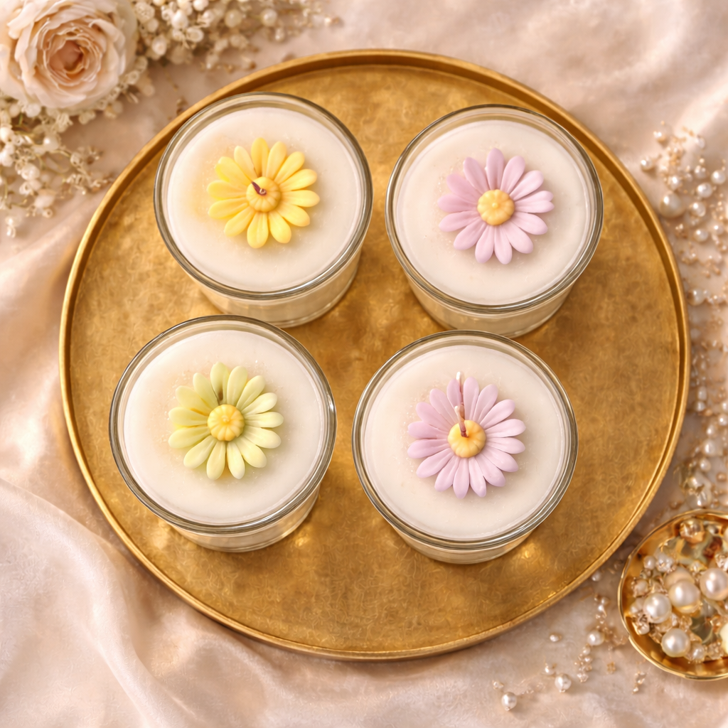Aura Bloom Votive Candle by Candleroma additional floral glass votive image