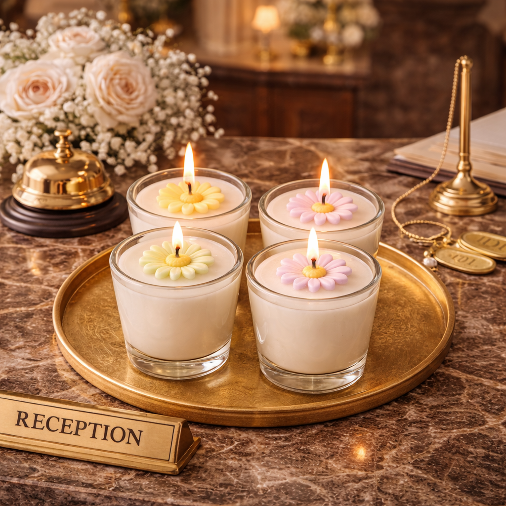 Handmade Aura Bloom votive candle by Candleroma additional product view